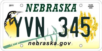 NE license plate YVN345