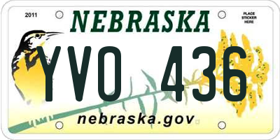 NE license plate YVO436