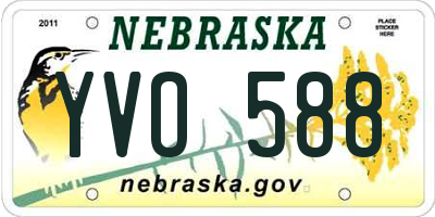 NE license plate YVO588