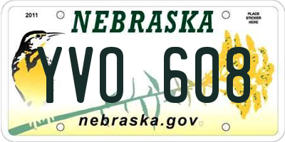 NE license plate YVO608