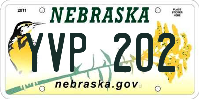 NE license plate YVP202