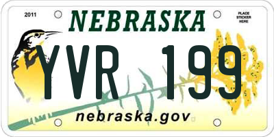 NE license plate YVR199