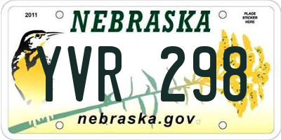 NE license plate YVR298