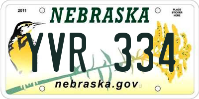 NE license plate YVR334