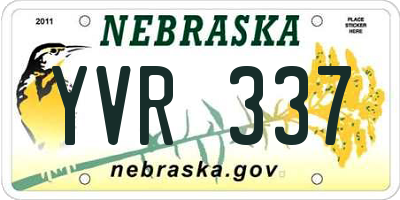 NE license plate YVR337