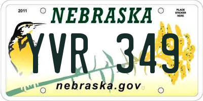 NE license plate YVR349