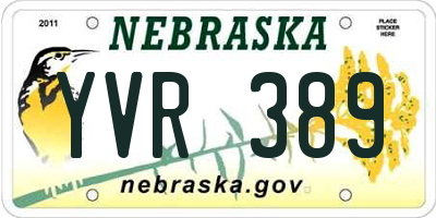 NE license plate YVR389