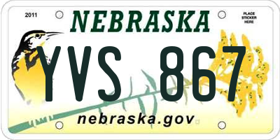 NE license plate YVS867