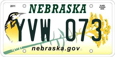 NE license plate YVW073