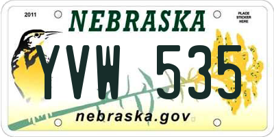 NE license plate YVW535