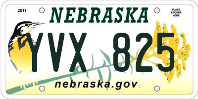NE license plate YVX825