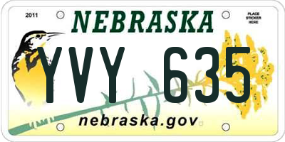 NE license plate YVY635