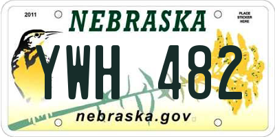 NE license plate YWH482