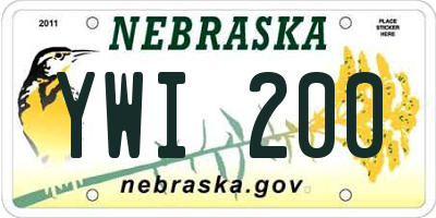 NE license plate YWI200