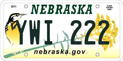 NE license plate YWI222