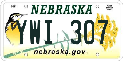 NE license plate YWI307