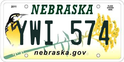 NE license plate YWI574