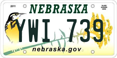 NE license plate YWI739