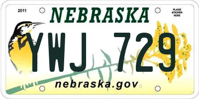 NE license plate YWJ729