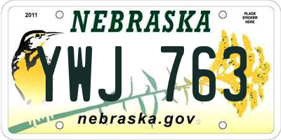 NE license plate YWJ763