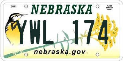NE license plate YWL174