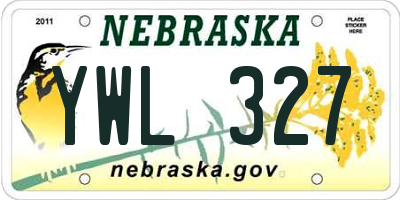 NE license plate YWL327