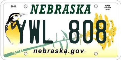 NE license plate YWL808