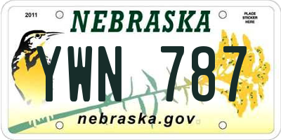 NE license plate YWN787