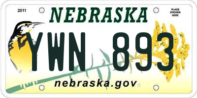 NE license plate YWN893