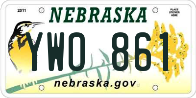 NE license plate YWO861