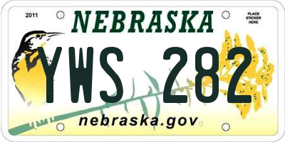 NE license plate YWS282