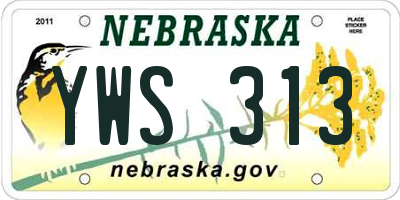 NE license plate YWS313
