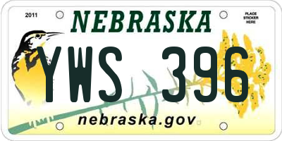 NE license plate YWS396