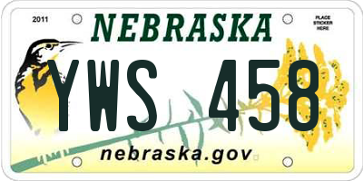 NE license plate YWS458