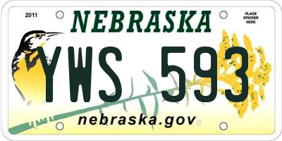 NE license plate YWS593