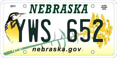 NE license plate YWS652