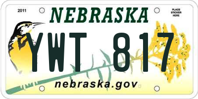 NE license plate YWT817