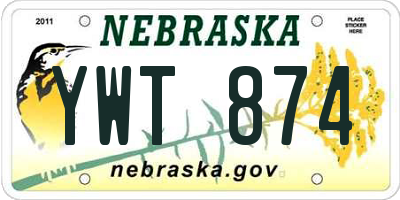 NE license plate YWT874