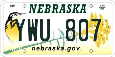 NE license plate YWU807