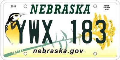 NE license plate YWX183