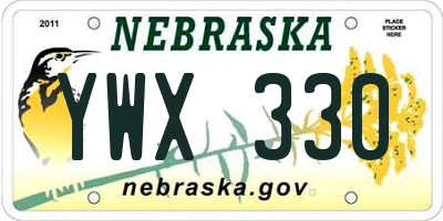 NE license plate YWX330