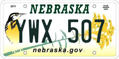 NE license plate YWX507