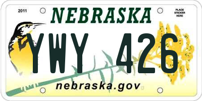 NE license plate YWY426