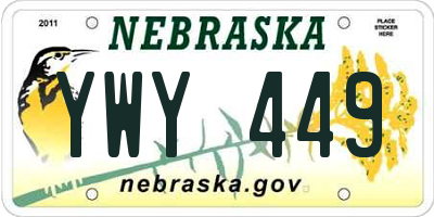 NE license plate YWY449