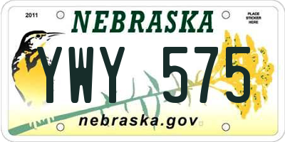 NE license plate YWY575