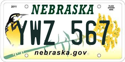 NE license plate YWZ567
