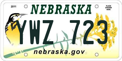 NE license plate YWZ723