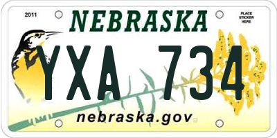 NE license plate YXA734