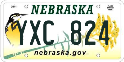 NE license plate YXC824
