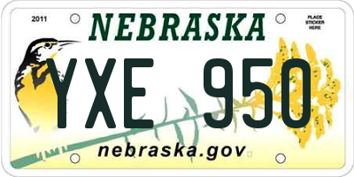 NE license plate YXE950